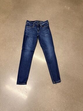 American Eagle Outfitters Dark Blue High-Rise Skinny Jeans